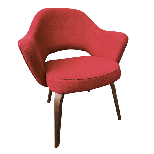 Rove Concepts Executive Armchair with Wood Legs in Red