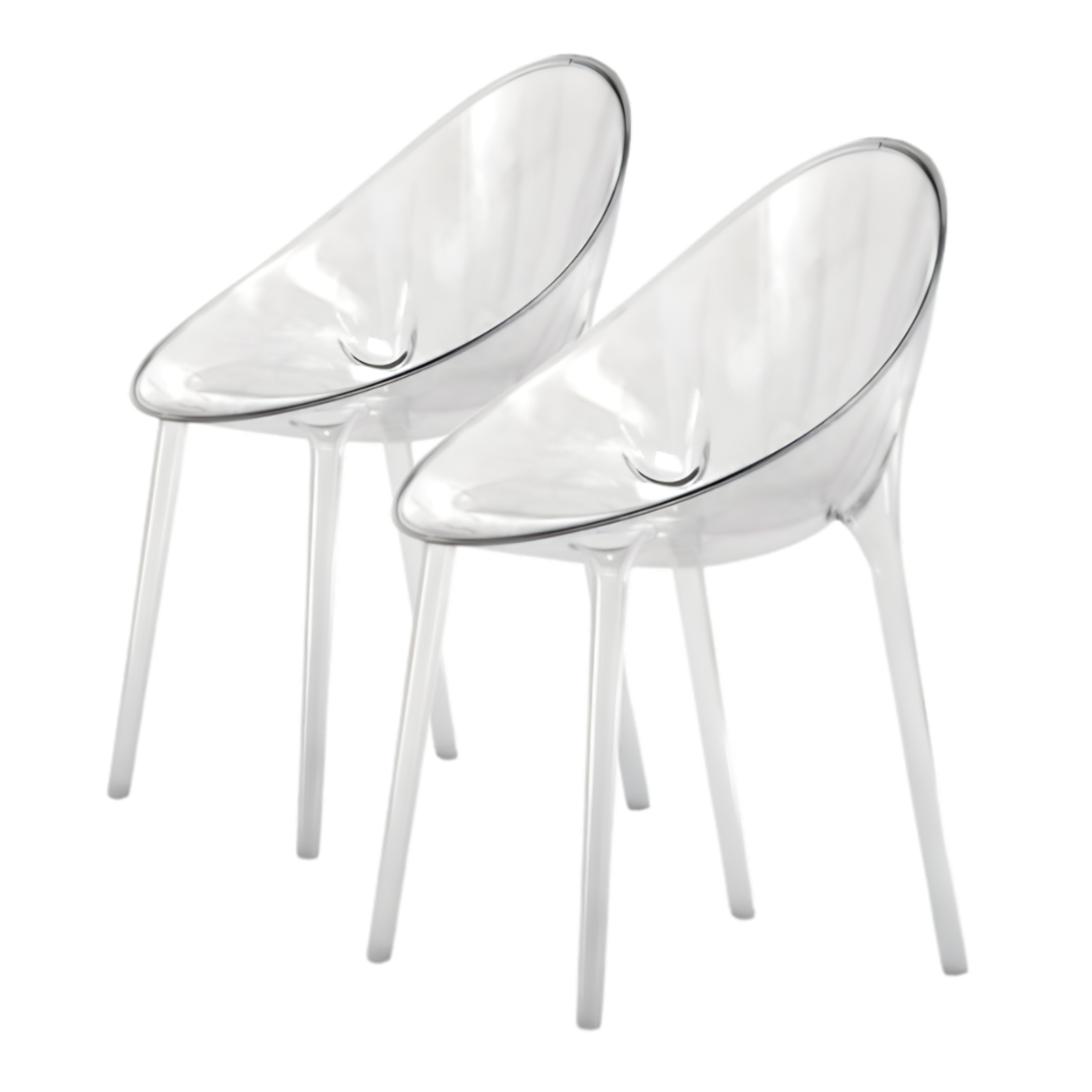 Kartell Mr. Impossible Side Chair in Clear Acrylic - A Pair