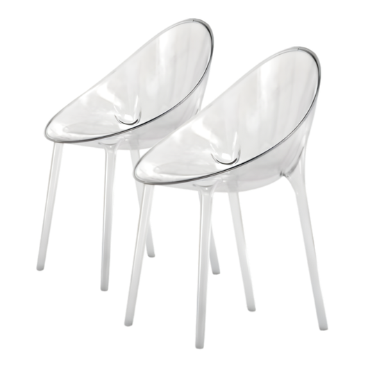 Kartell Mr. Impossible Side Chair in Clear Acrylic - A Pair