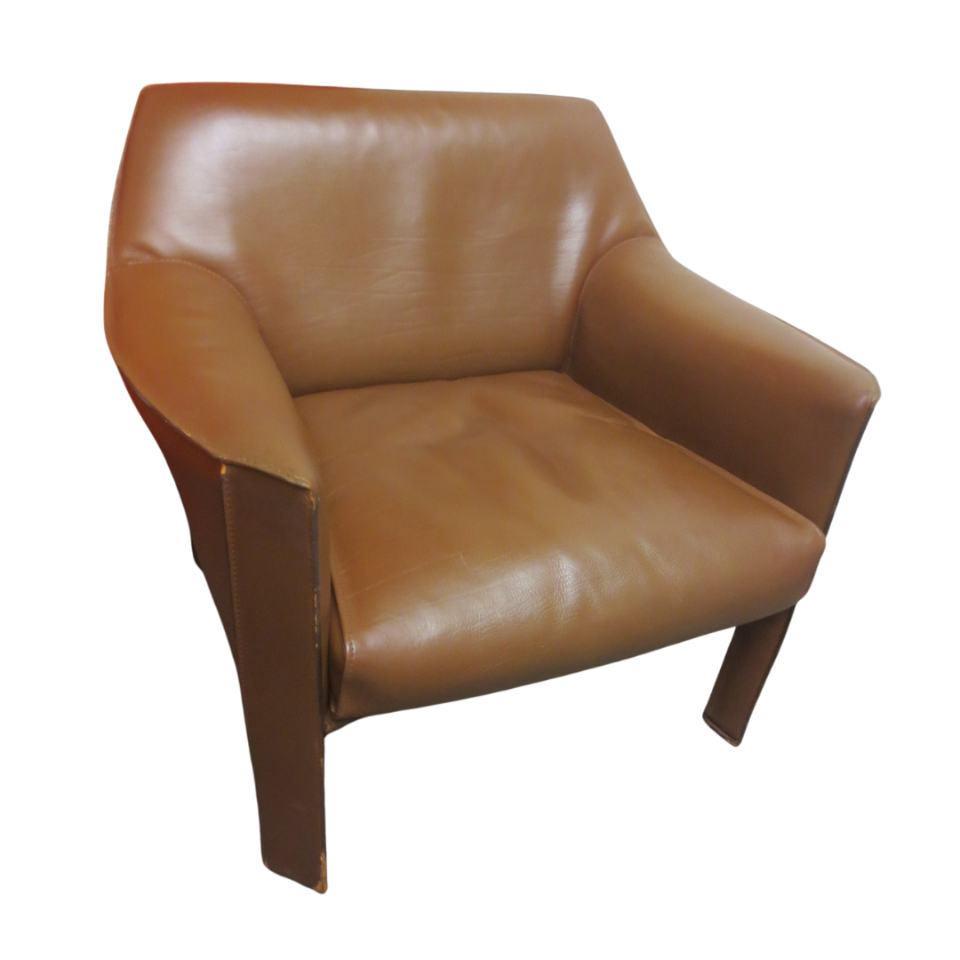 Cassina Mario Bellini CAB Lounge Chair in Brown Leather