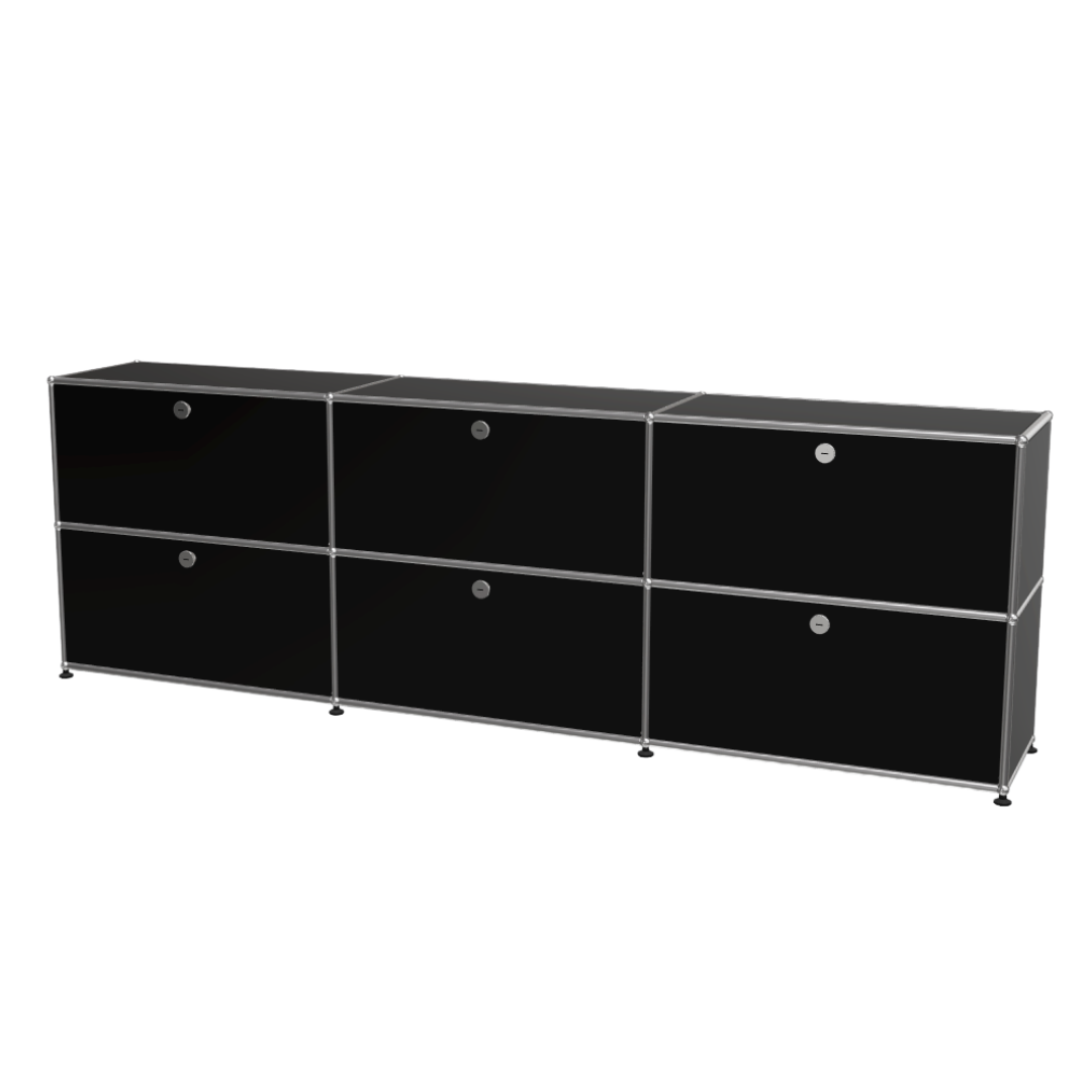 USM Haller Cabinet / Console 3x2 with 6 Drawers in Black