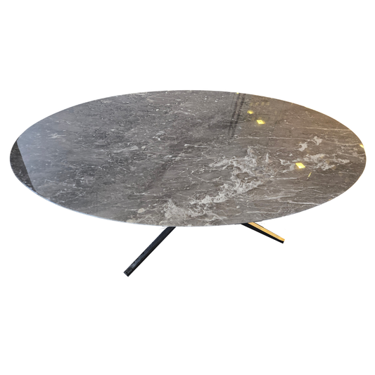 Florence Knoll 78-in Oval Table-Desk with Grey Marble Top