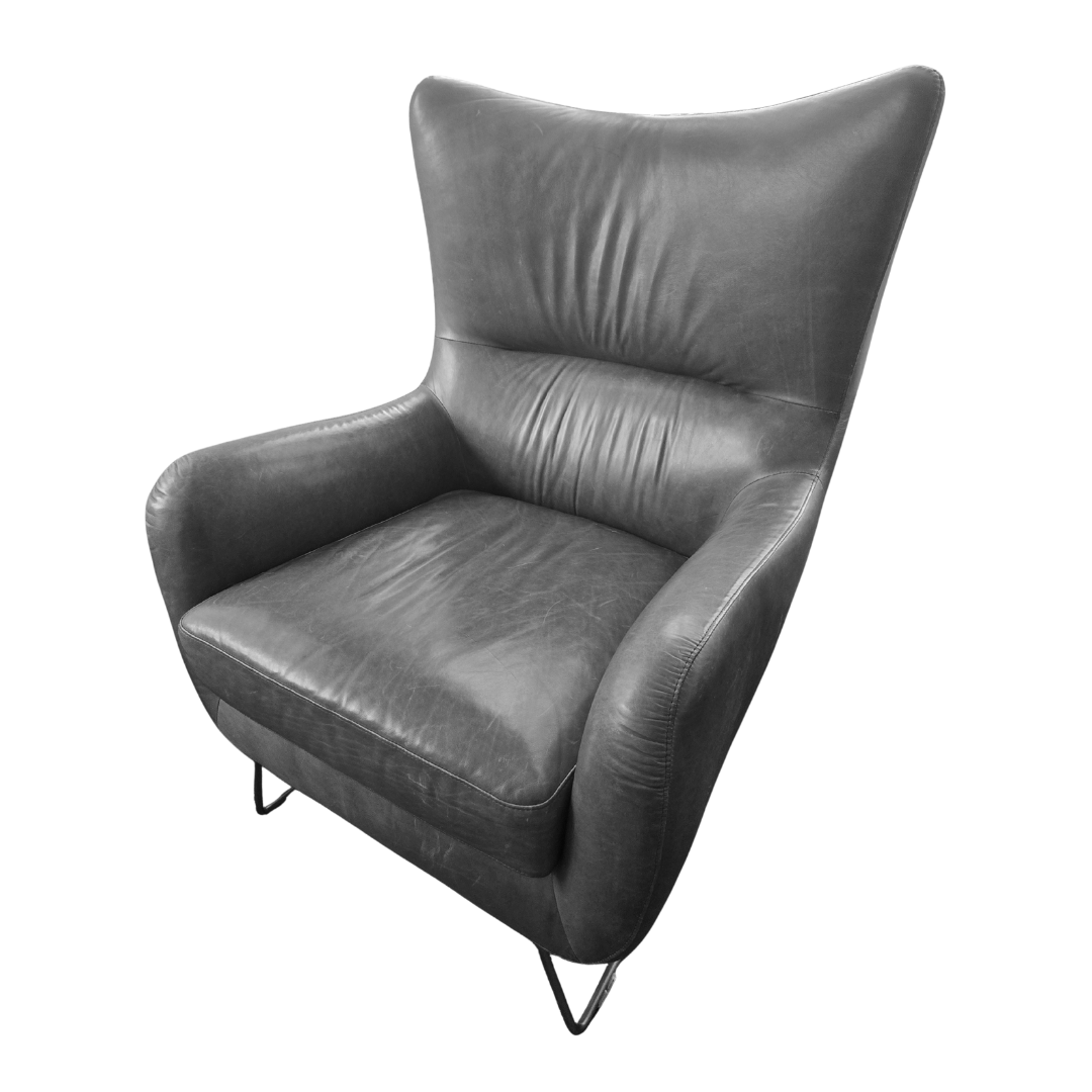 Restoration Hardware Liam Leather Lounge Chair