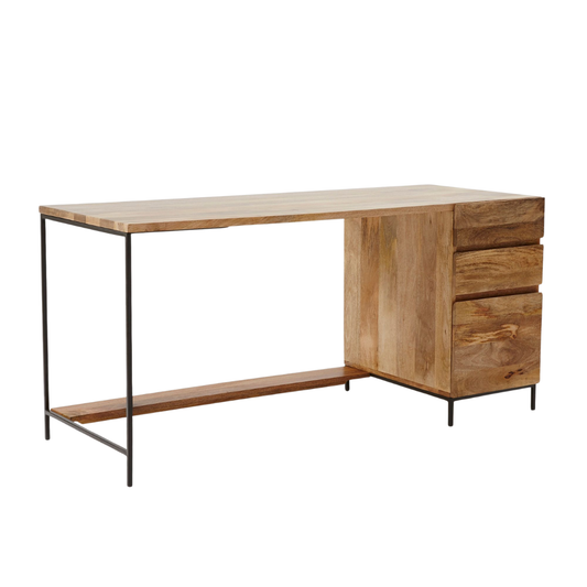 West Elm Industrial Modular 64-in Desk with File Cabinet