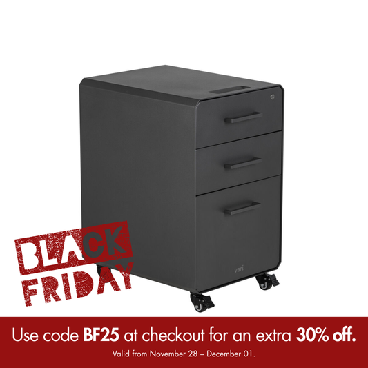 VariDesk Mobile File Cabinet in Grey