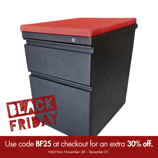 Herman Miller Meridian Mobile Pedestal with Red Cushion