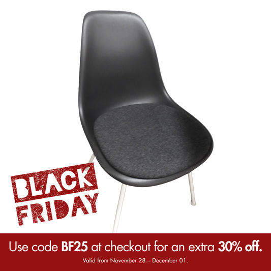 Herman Miller Eames Plastic Molded Chair in Black with Cushion