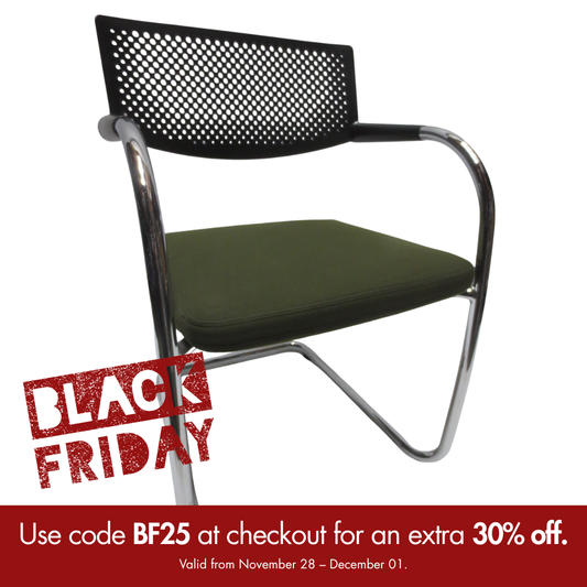 Vitra Visavis 2 Armchair in Green Seat and Black Back