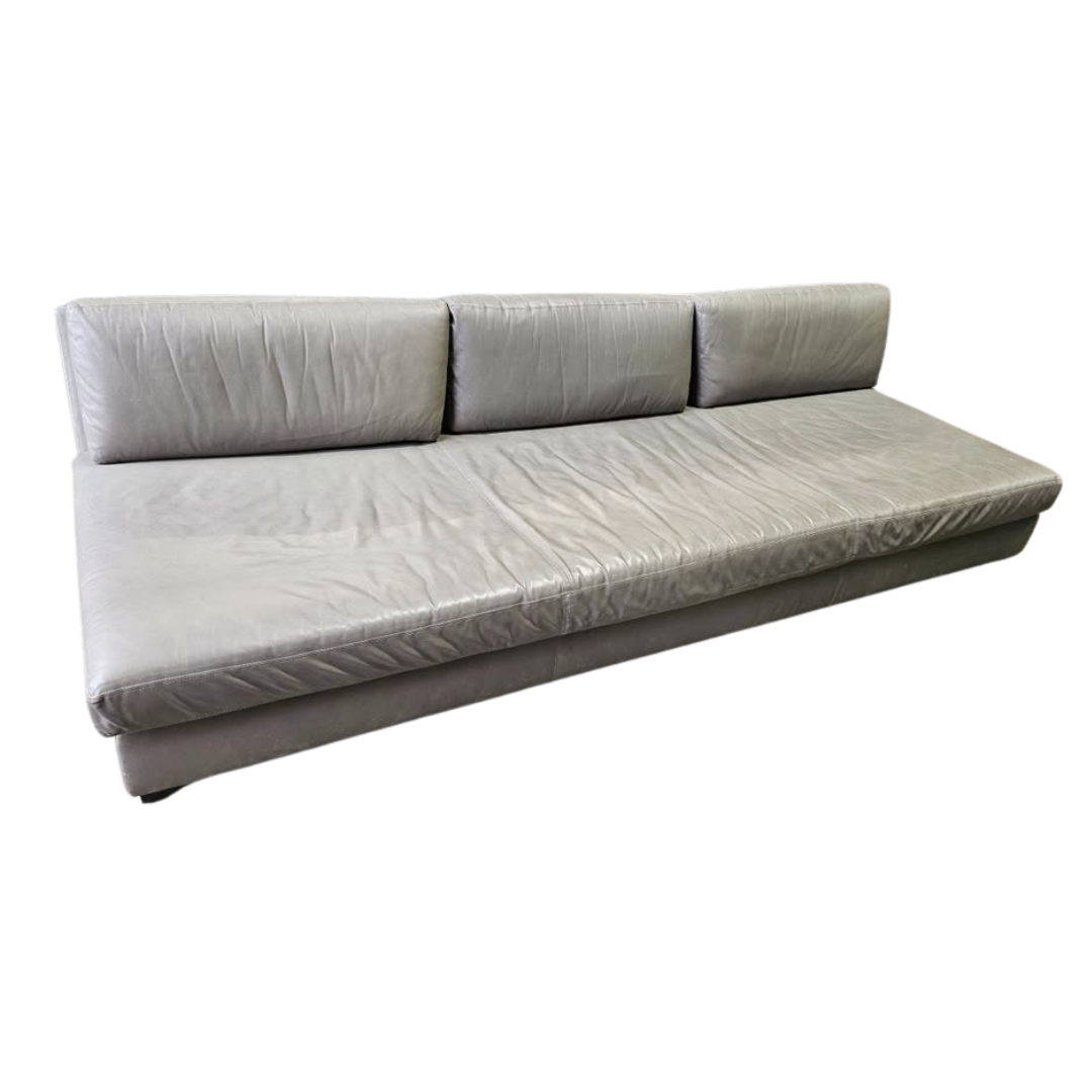 Restoration Hardware Cloud 10x3.5-ft Grey Leather Armless Sofa