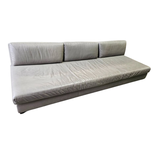 Restoration Hardware Cloud 10x3.5-ft Grey Leather Armless Sofa