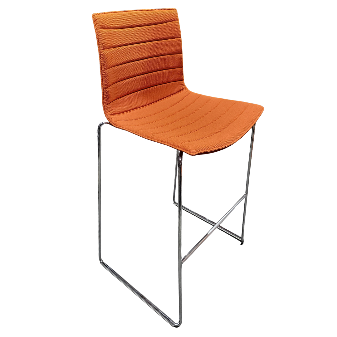 Arper Catifa 46 Upholstered Bar Height Stool in Orange (New)