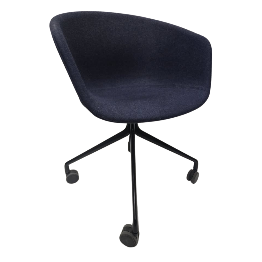 HAY About A Chair (AAC 21) Swivel Chair in Blue Fabric