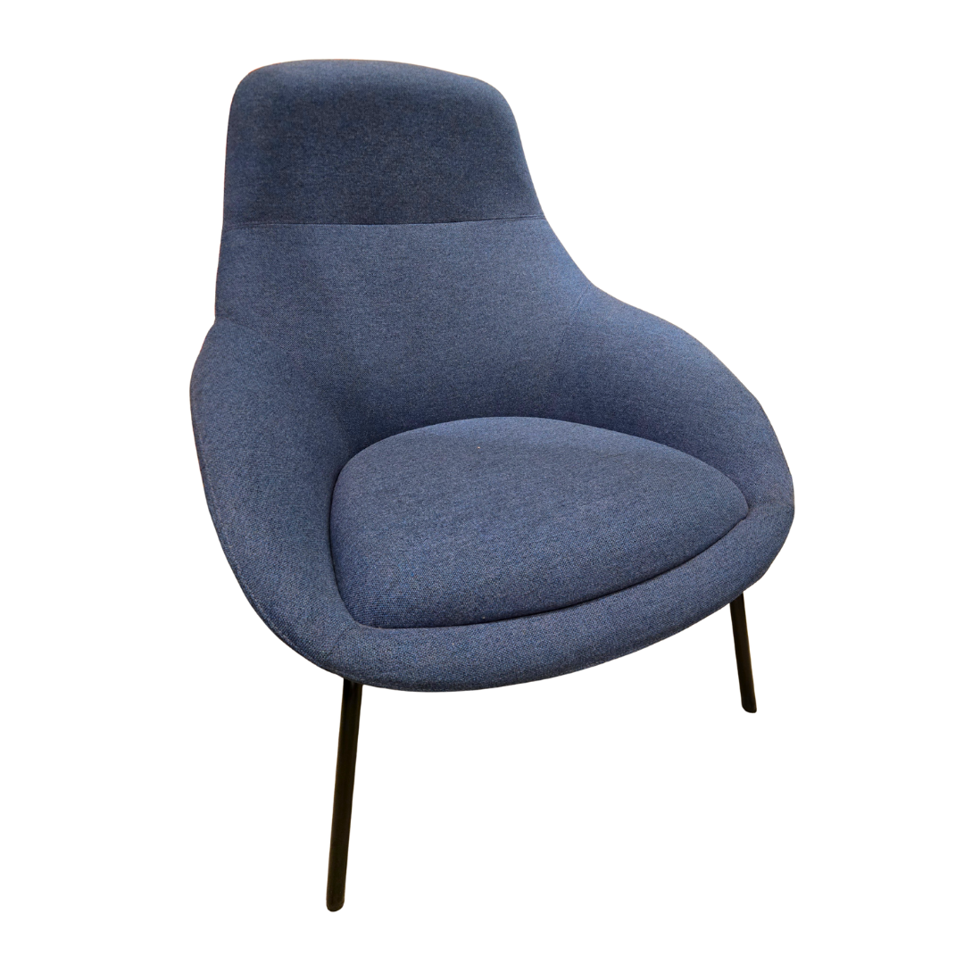 Herman Miller Naughtone Always Lounge Chair in Blue Fabric