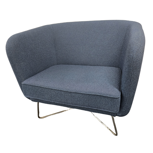Knoll Rockwell Unscripted Club Chair in Blue Fabric
