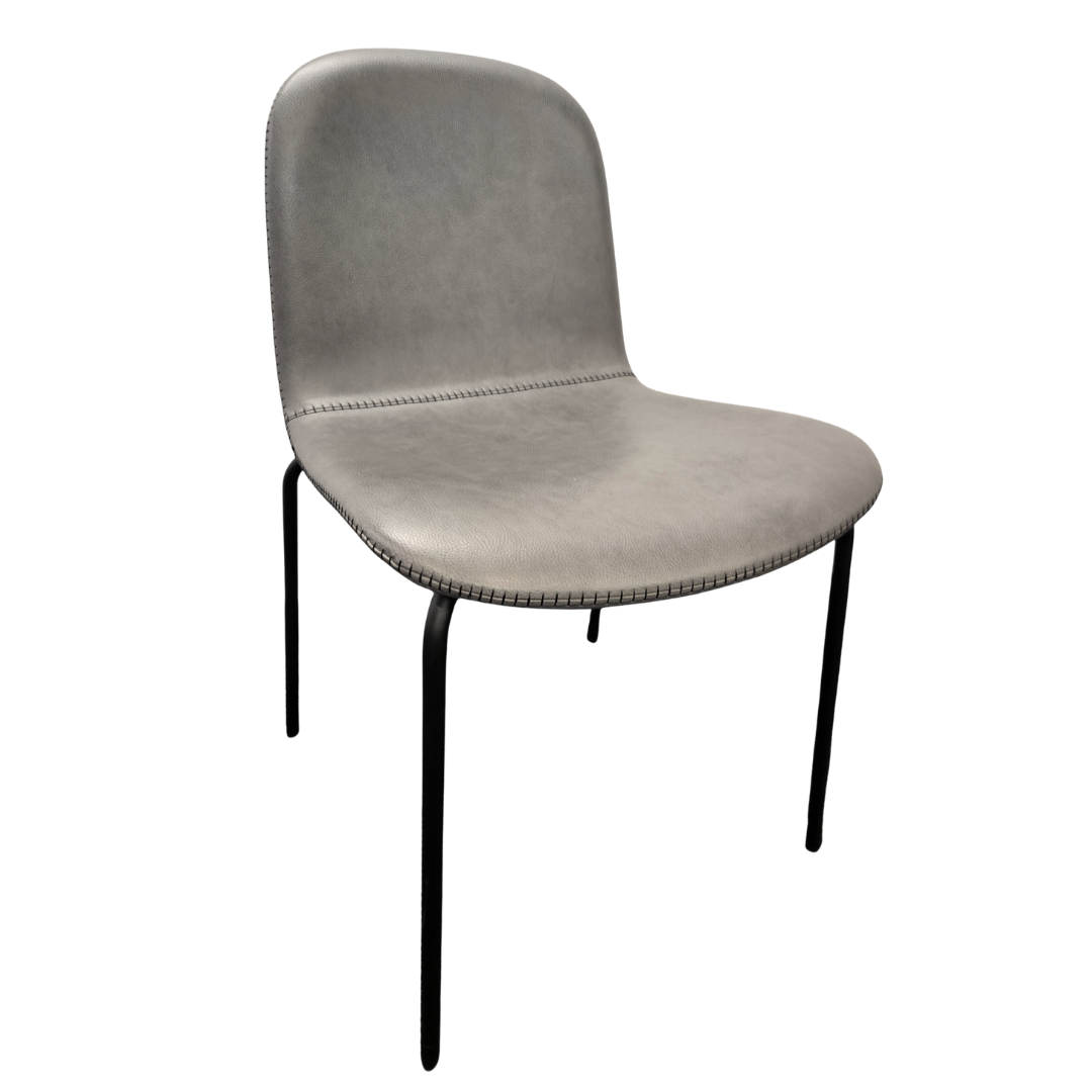 CB2 Primitivo Chair in Grey Faux Leather