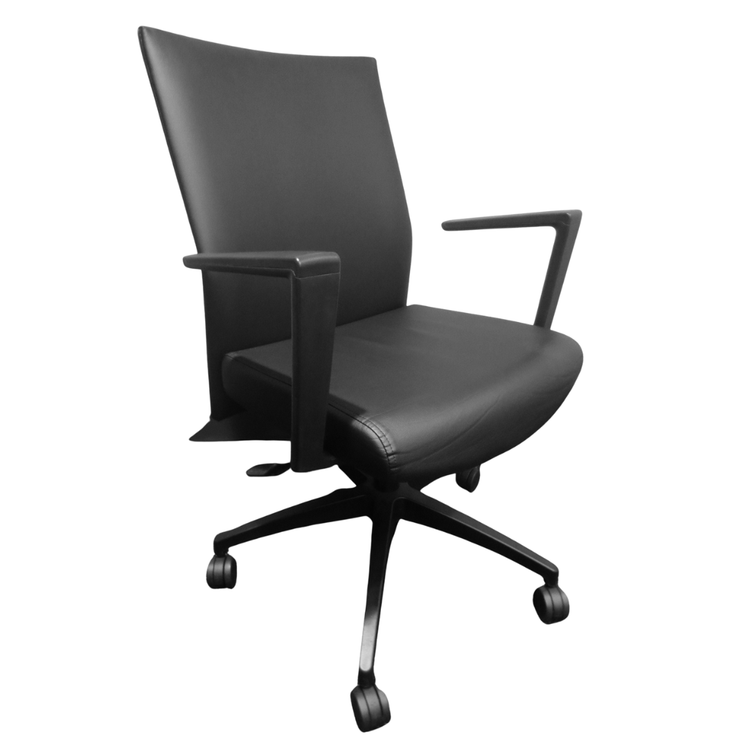 SitOnIt Sona Conference Chair in Black Eco-Leather