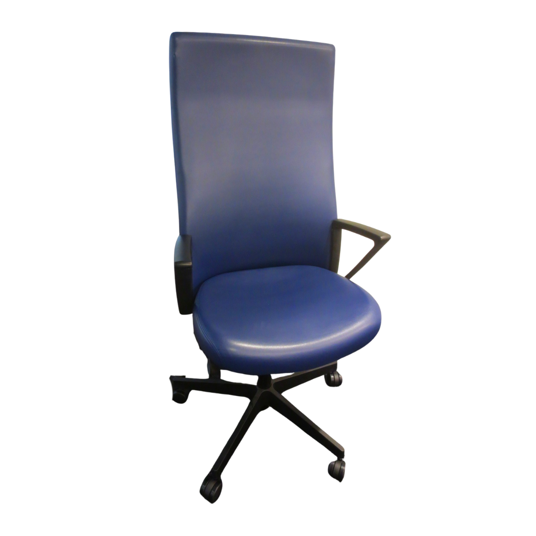 Knoll Remix Executive Highback Chair in Blue Leather