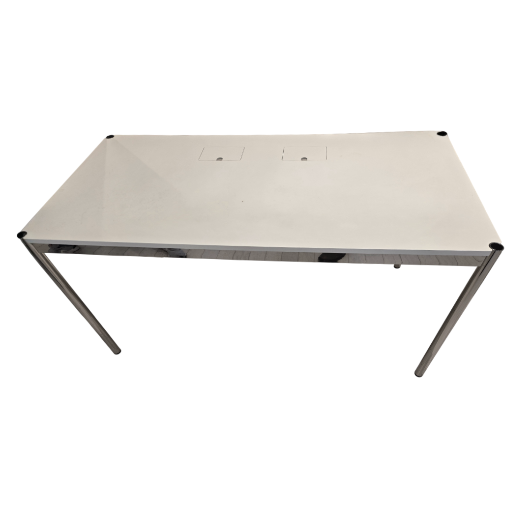 USM Haller T59 30x59-in Desk in White with Power Access Flaps