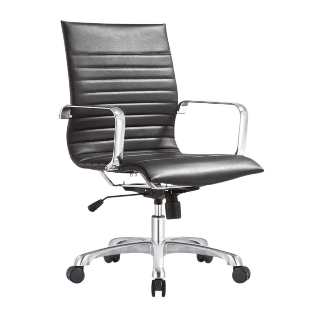 Woodstock Janis Low Back Conference Chair in Black Eco-Leather