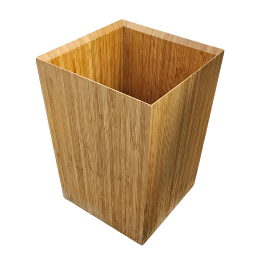 Crate & Barrel Bamboo Wastebasket