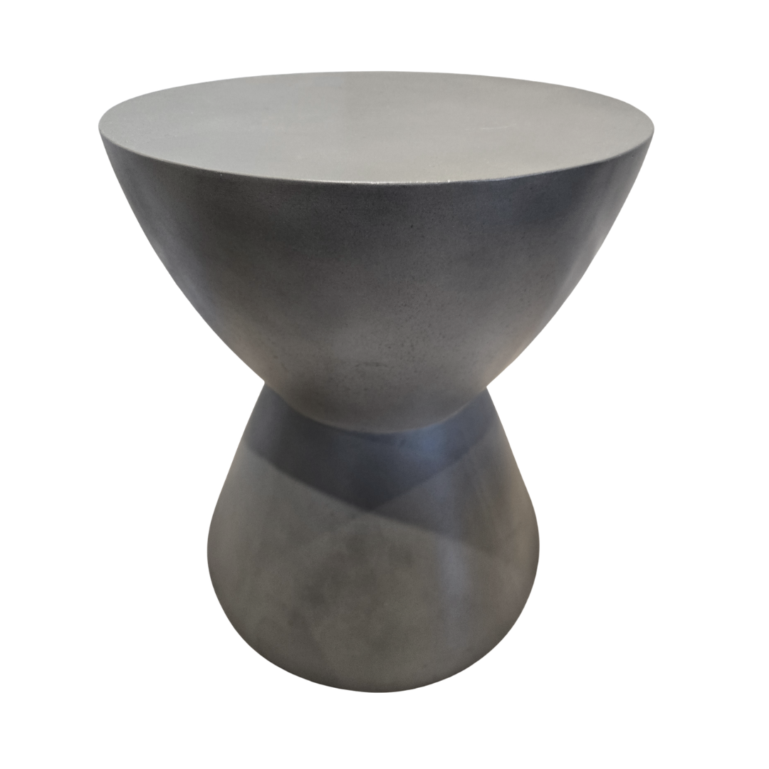 Safavieh Athena Concrete Hourglass Side Table in Grey