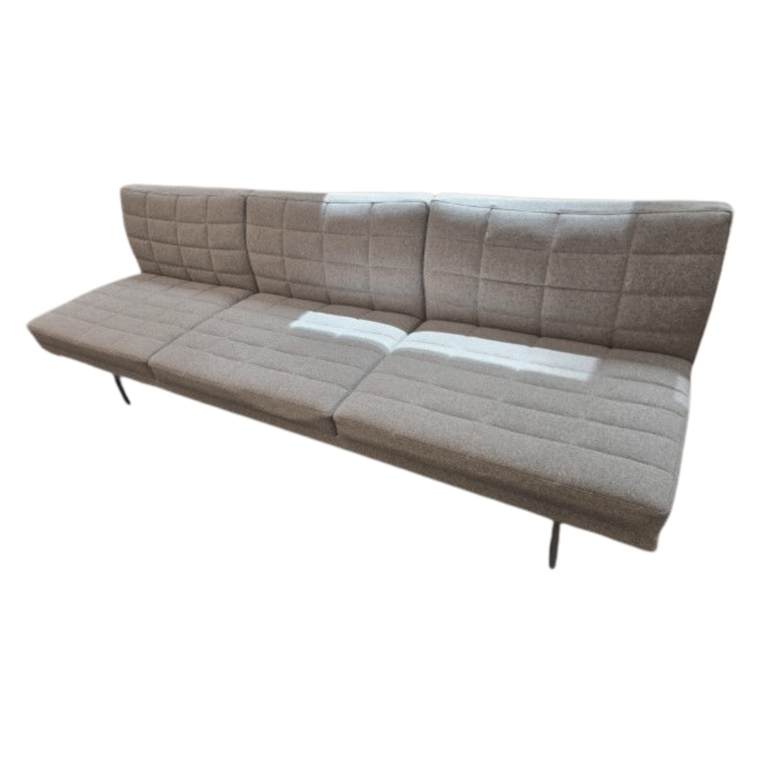 Geiger Tuxedo 3-Seat Armless Sofa in Warm Grey Fabric