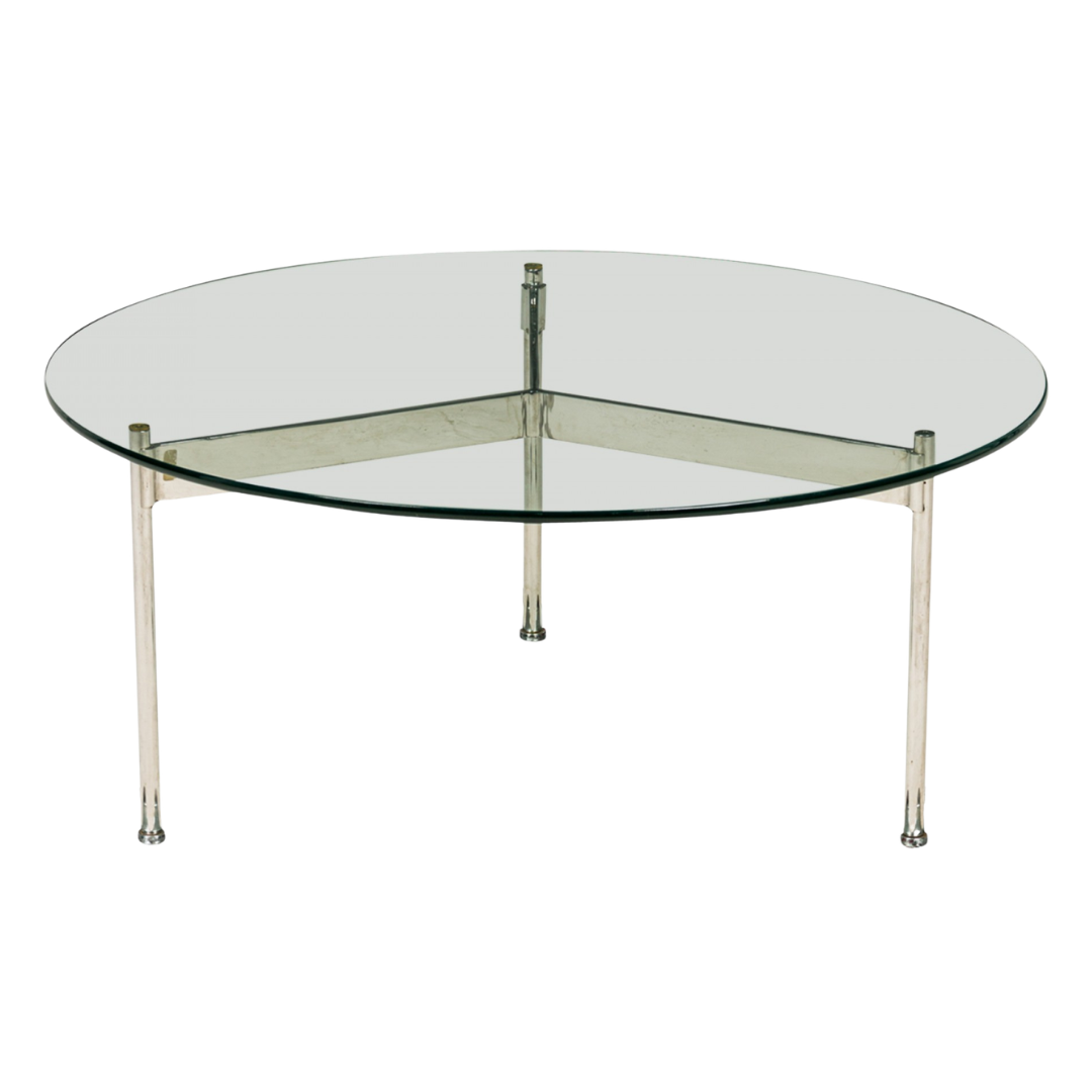 Ward Bennett Mid-Century Modern Circular Glass Coffee Table