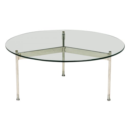 Ward Bennett Mid-Century Modern Circular Glass Coffee Table