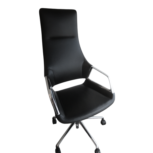 Wilkhahn Graph High Back Executive Chair in Black Leather