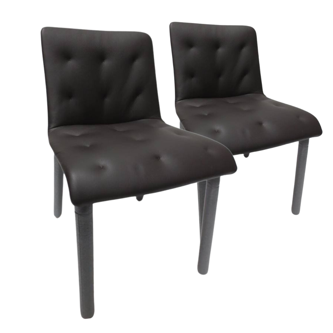 Walter Knoll Liz Wood Chairs - A Pair - Bygone Icons