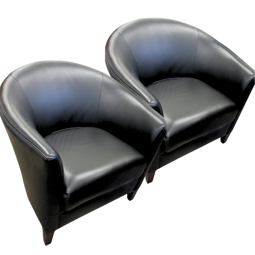 Brayton International Club Chairs in Black - A Pair