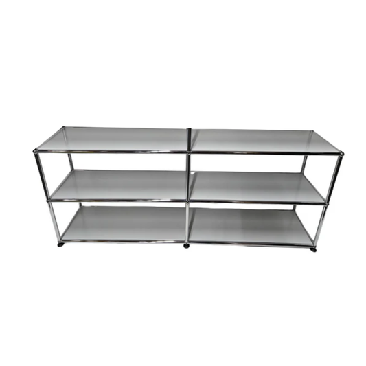 USM Haller 2x2 4-Shelf Bookcase in Light Grey