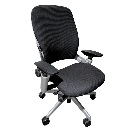 Steelcase Leap V2 Chair in Black Fabric with Grey Frame