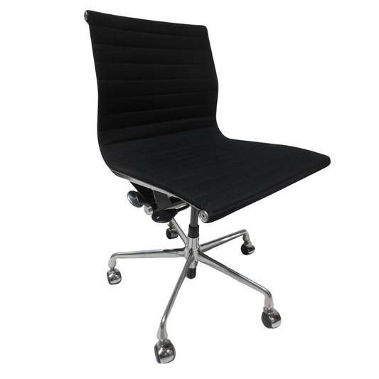 Herman Miller Eames Management Armless Chair in Black Fabric with Pneumatic Lift (Single)