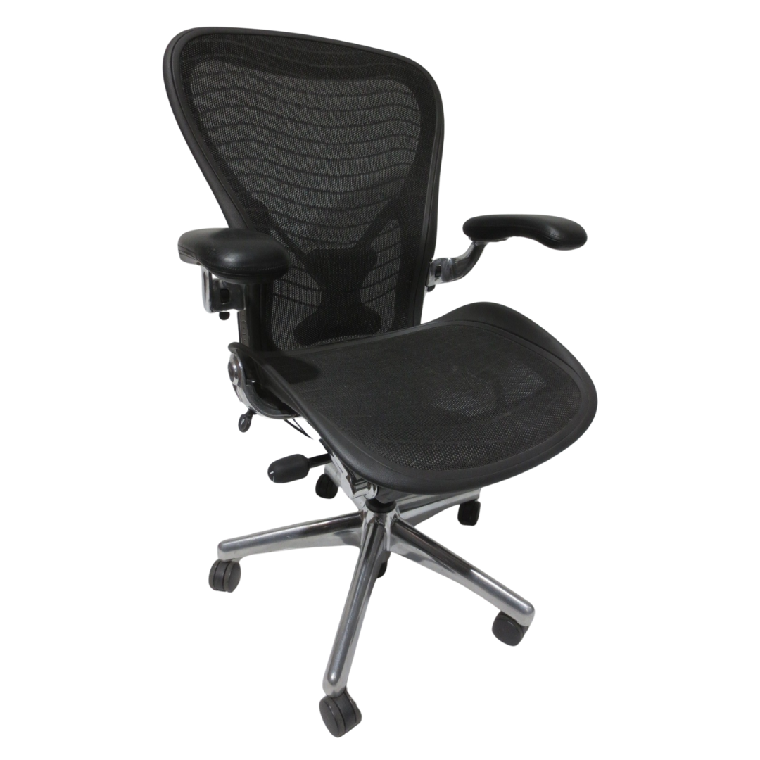 Herman Miller Classic Aeron Chair with Chrome Frame and Base, Size C with PostureFit