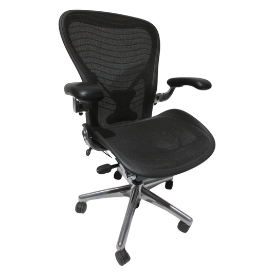 Herman Miller Classic Aeron Chair with Chrome Frame and Base, Size B with PostureFit