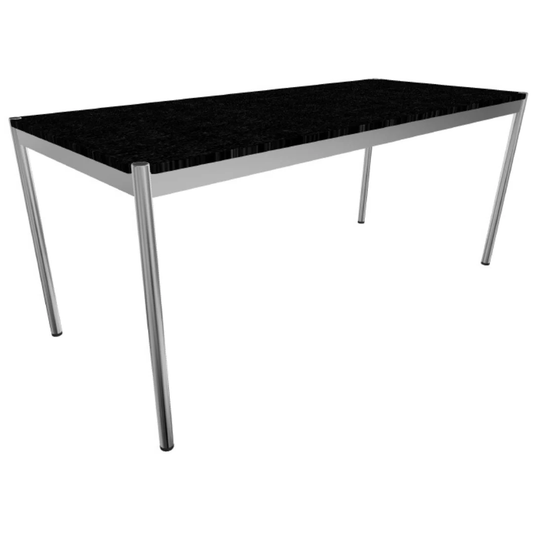 USM Haller T49 30x49-in Desk-Table in Black Oak Veneer (New Top, Preowned Legs)