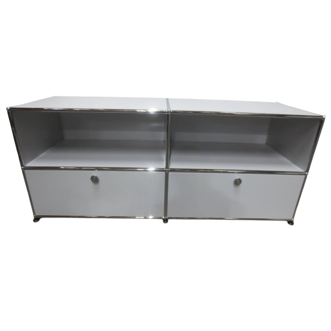 USM Haller 2x2 Cabinet with 2 Shelves & 2 Drawers in Light Grey