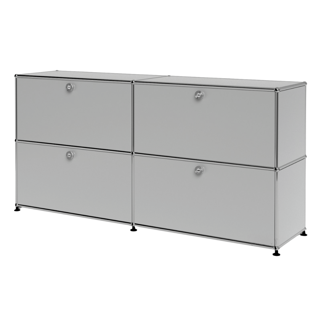 USM Haller Cabinet / Console 2x2 with 4 Drawers in Matte Silver