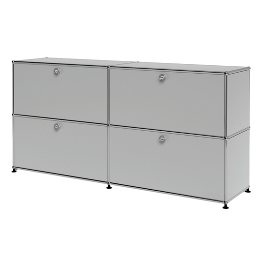 USM Haller Cabinet / Console 2x2 with 4 Drawers in Matte Silver