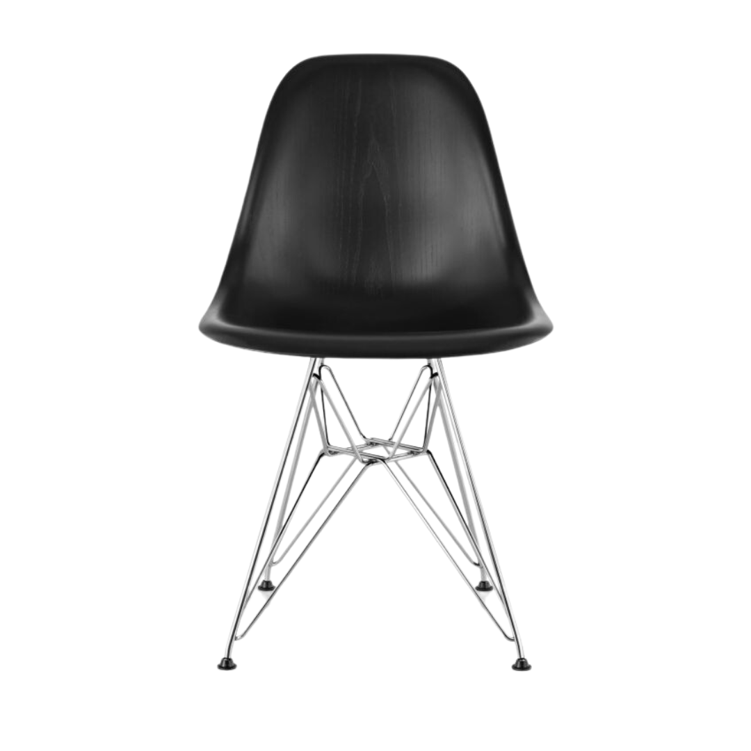 Herman Miller Eames Molded Plywood Side Chair with Eiffel Legs in Black