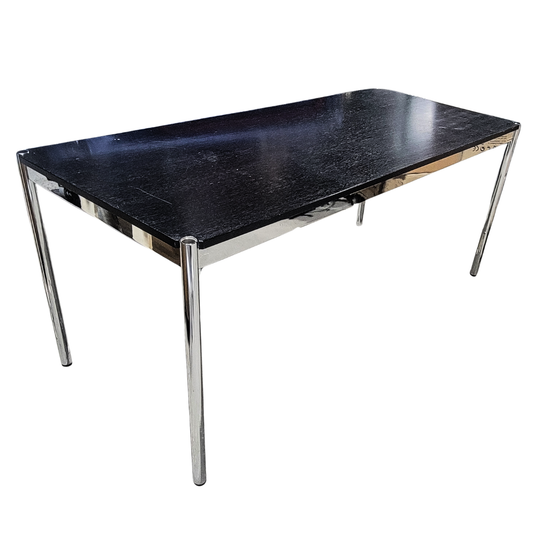 USM Haller T69 30x69-in Desk-Table in Black Oak Veneer (Vintage)