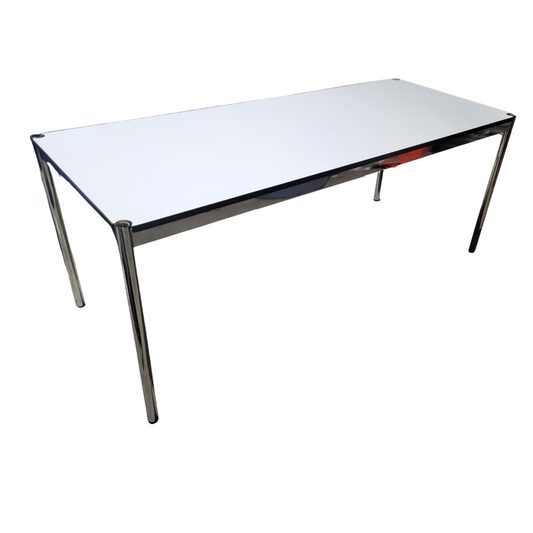 USM Haller T69 30x69-in Desk-Table in Pearl Grey Laminate (Vintage)