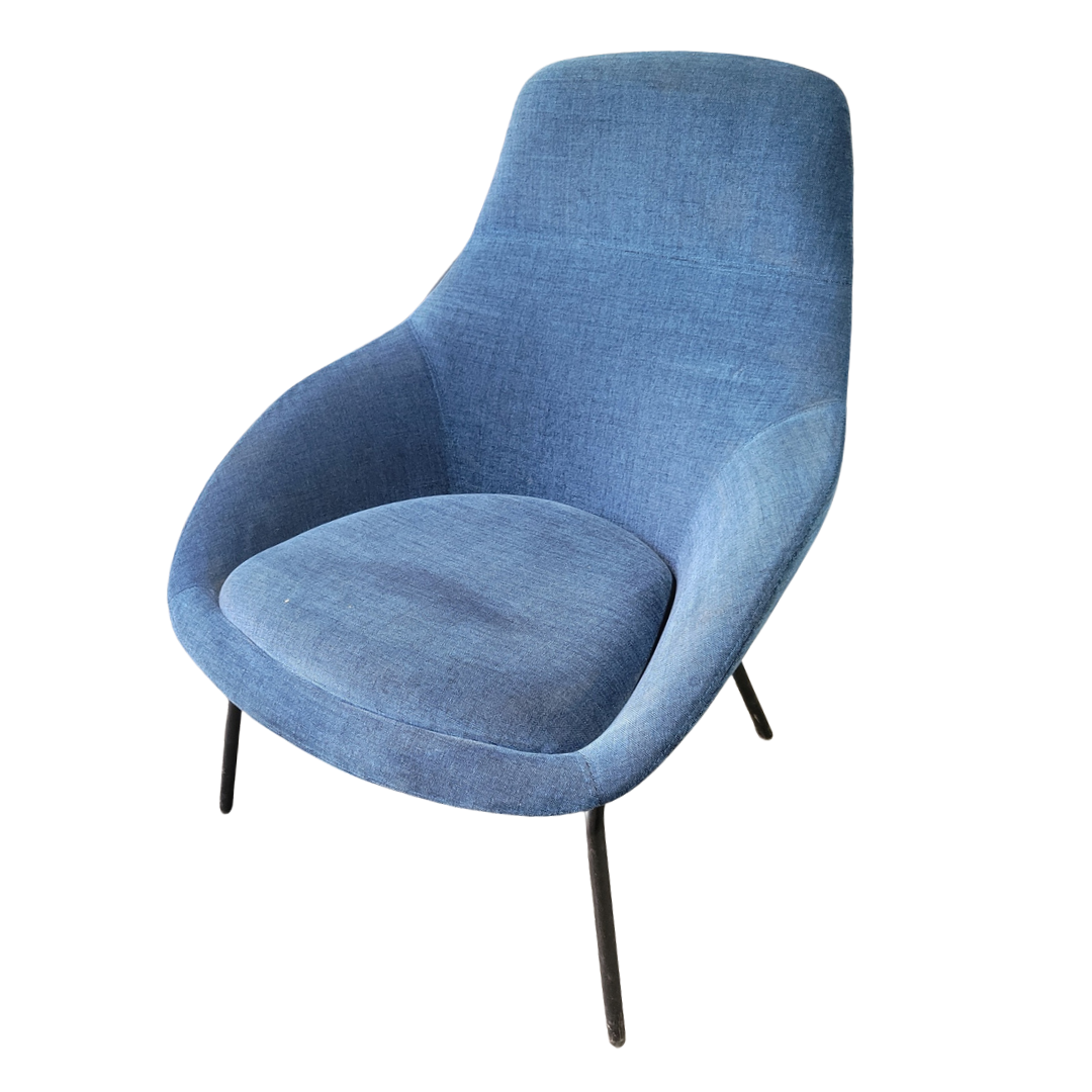Naughtone Always Lounge Chair in Steel Blue Fabric