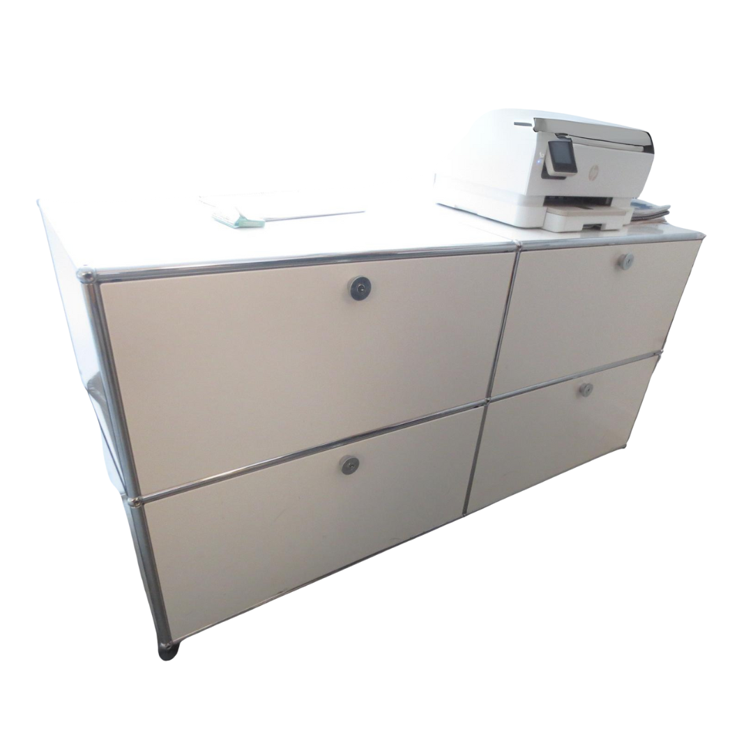 USM Haller Cabinet 2x2 with 4 Drawers in White