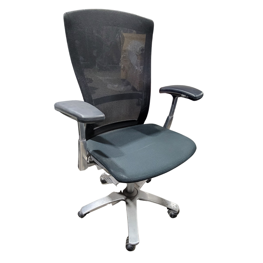 Knoll Life Chair in Black Back and Teal Seat