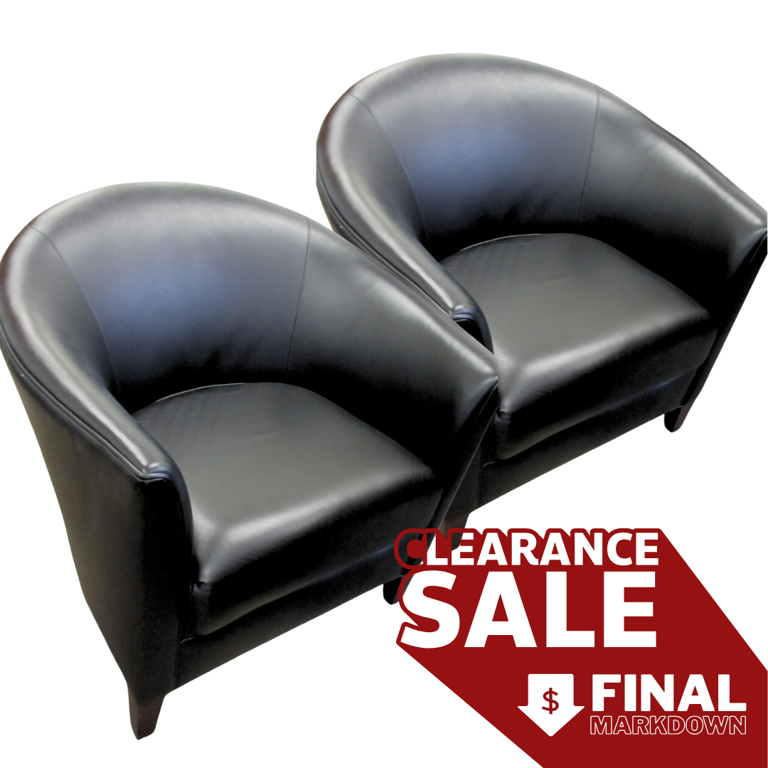 Brayton International Club Chairs in Black - A Pair