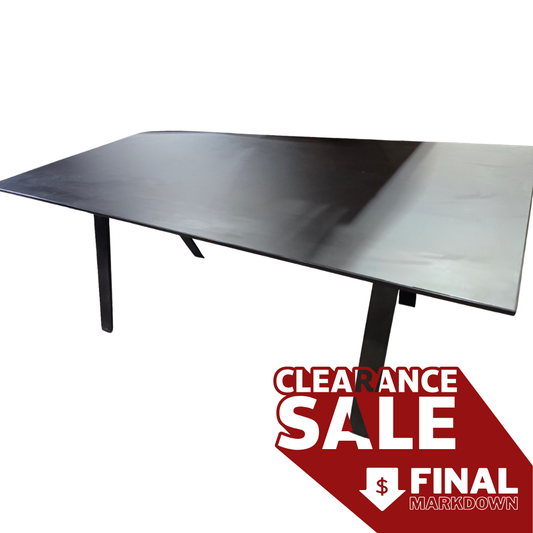 Decca Gait 72x36-in Table-Desk with Black Painted Glass Top