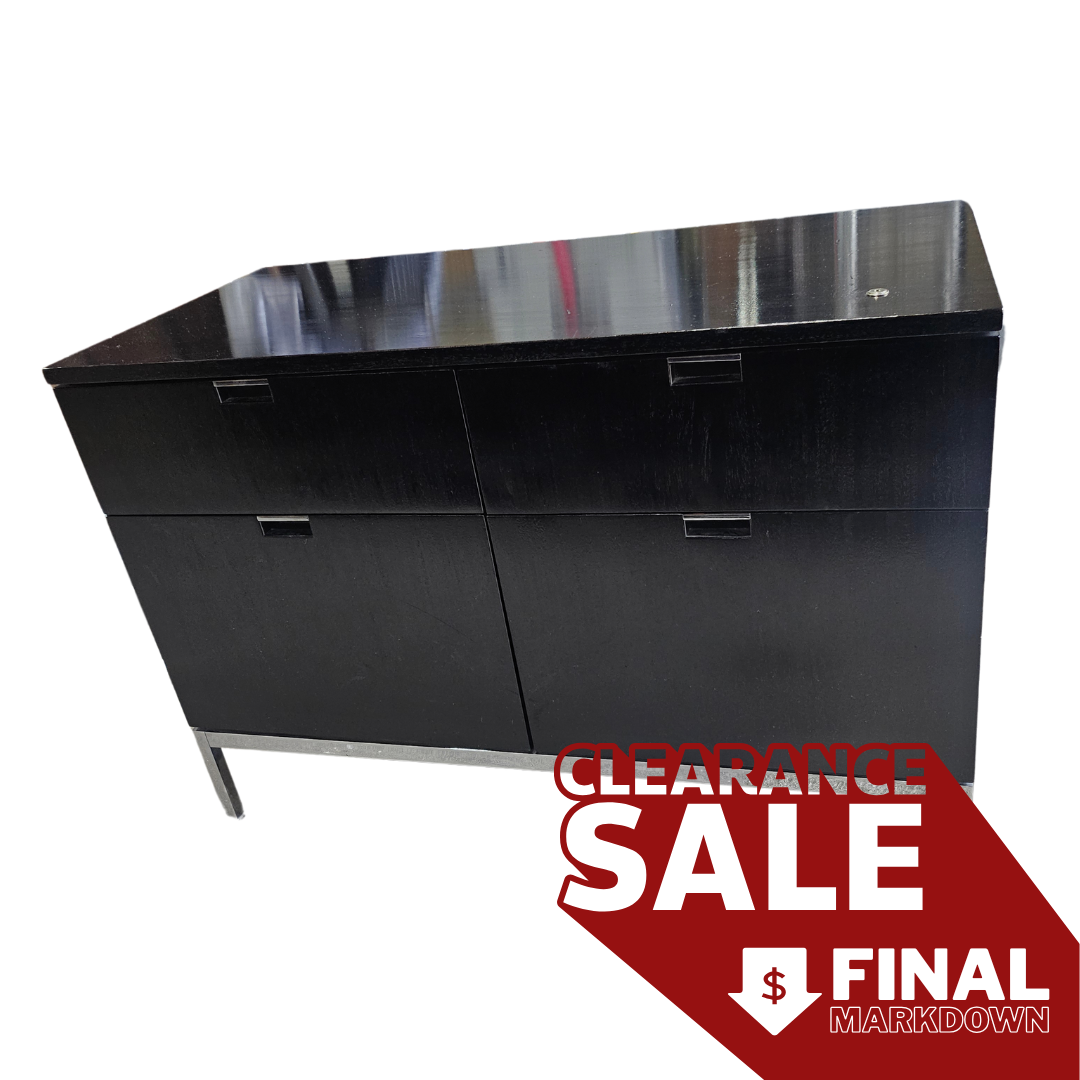 Florence Knoll 2-Position 4-Drawer Wood Credenza in Black