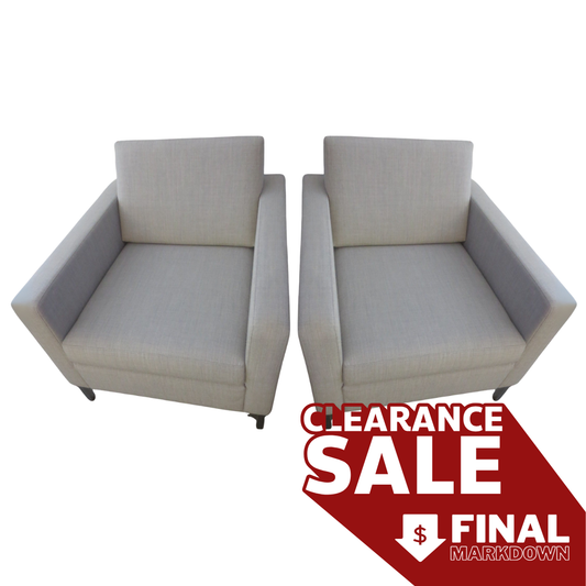 Keilhauer Doon Lounge Chair in Light Grey - A Pair
